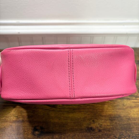 Talbots Crossbody Bag Purse Pink Pebbled Leather Small Spring Summer Classic - Picture 4 of 13